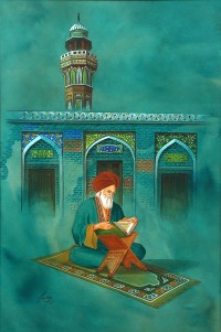 S. A. Noory, Wazir Khan Mosque I, Lahore, 11 x 15 Inch, Watercolor on Paper, AC-SAN-010 